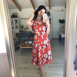 London Rose Floral Midi Dress